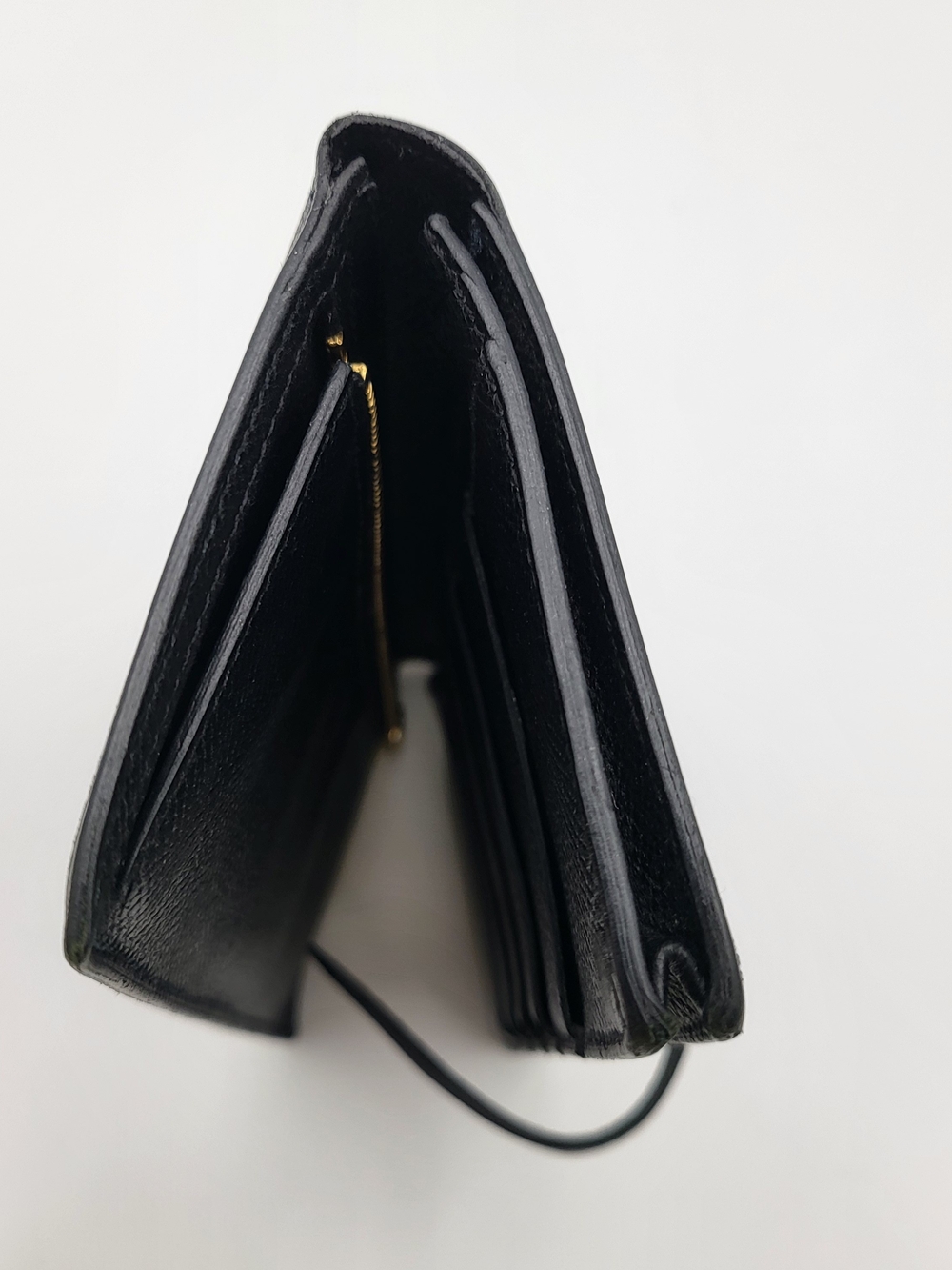 Hermes Bearn Black Epson Calfskin Leather Wallet with Gold Foil Logo,,Authentic. - Picture 7 of 16